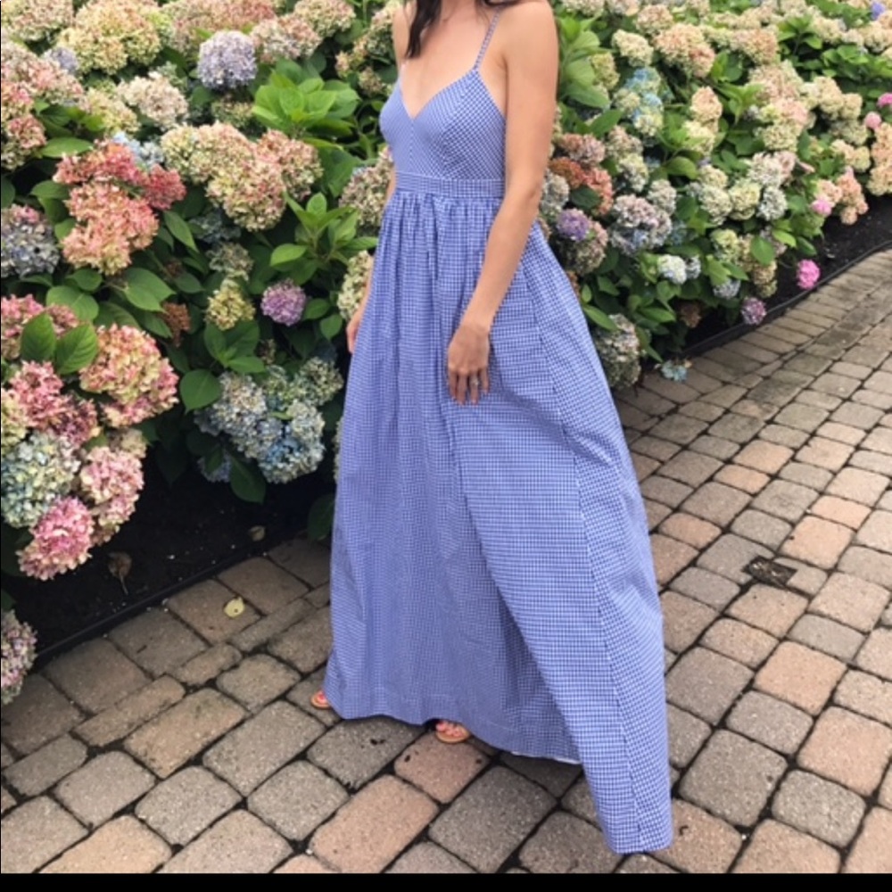 jcrew gingham maxi